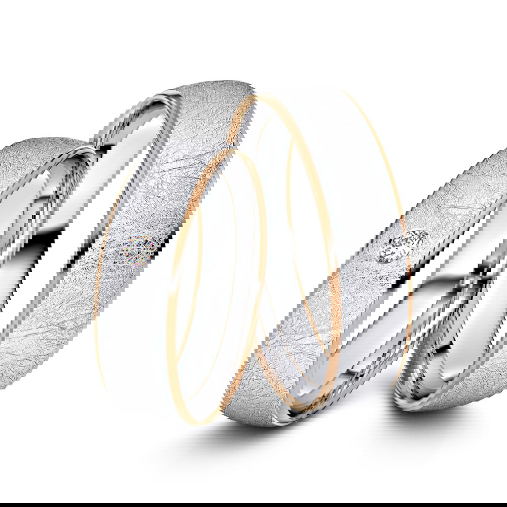 Trauringe Bamberg 750er Weiß-/Rotgold - 4394 - Eheringe - Hochzeitsringe