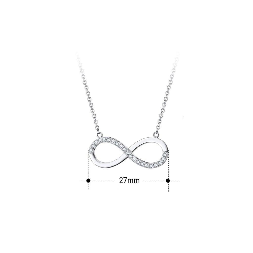 Vorschau: Halskette/Infinitykette mit Zirkonia 925er Silber