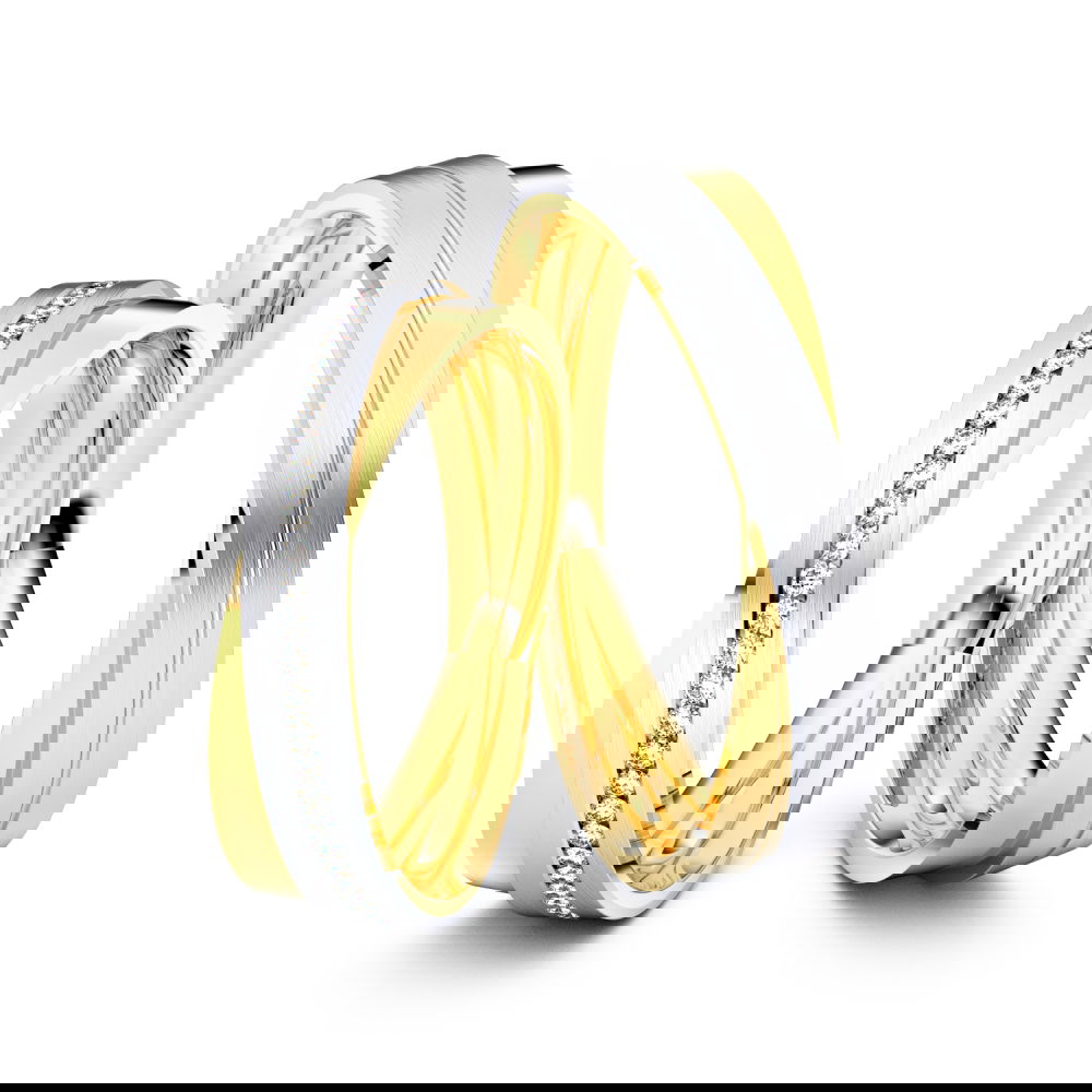 Trauringe Steyr 585er Gelb-/Weißgold - 6604 - Eheringe - Hochzeitsringe
