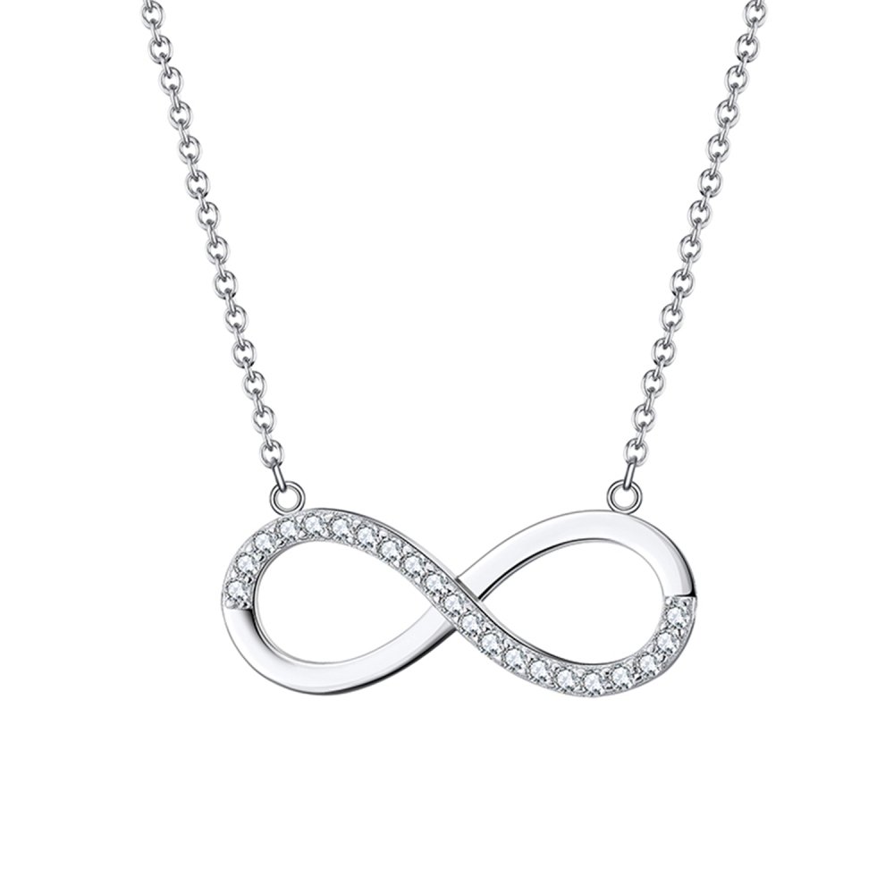 Artikelbild - Halskette/Infinitykette mit Zirkonia 925er Silber