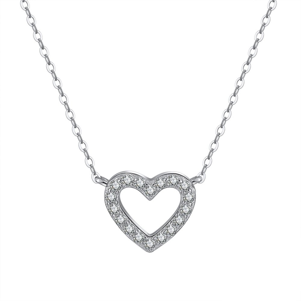 Artikelbild - Halskette/Herzkette 925er Silber rhodiniert